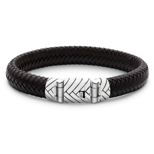 Brown Leather Bracelet - Box Lock - IKKU Jewelry