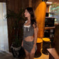 Cotton corset & skirt in grey