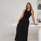 Lucciola Smocked Cotton Midi Dress In Black