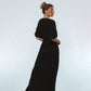 Lucienne Smoked Linen Maxi Dress In Black