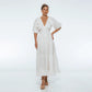 Lucienne Smoked Linen Maxi Dress In White