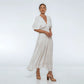 Lucienne Smoked Linen Maxi Dress In White