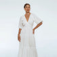 Lucienne Smoked Linen Maxi Dress In White