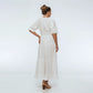 Lucienne Smoked Linen Maxi Dress In White