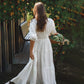 Lucienne Smoked Linen Maxi Dress In White