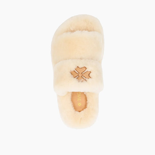 Fur Milk Sandals