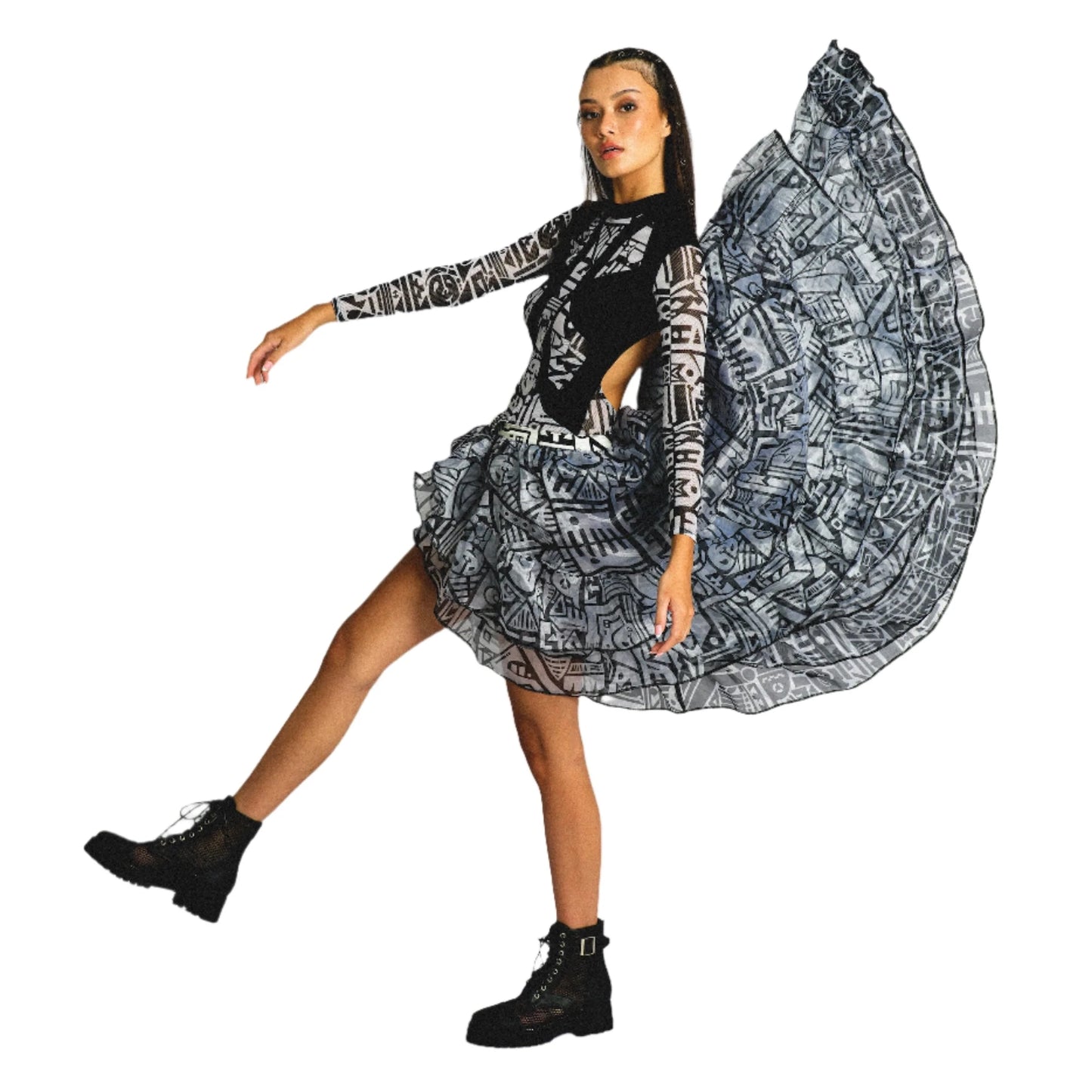 B&W PARTY SKIRT