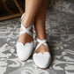 Mangrove Leather Flats In White