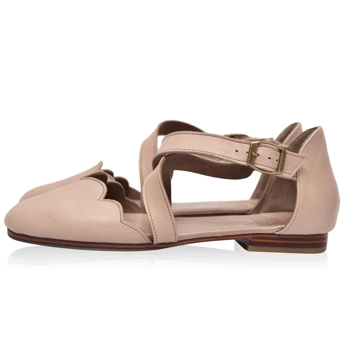 Mangrove Leather Flats In Beige