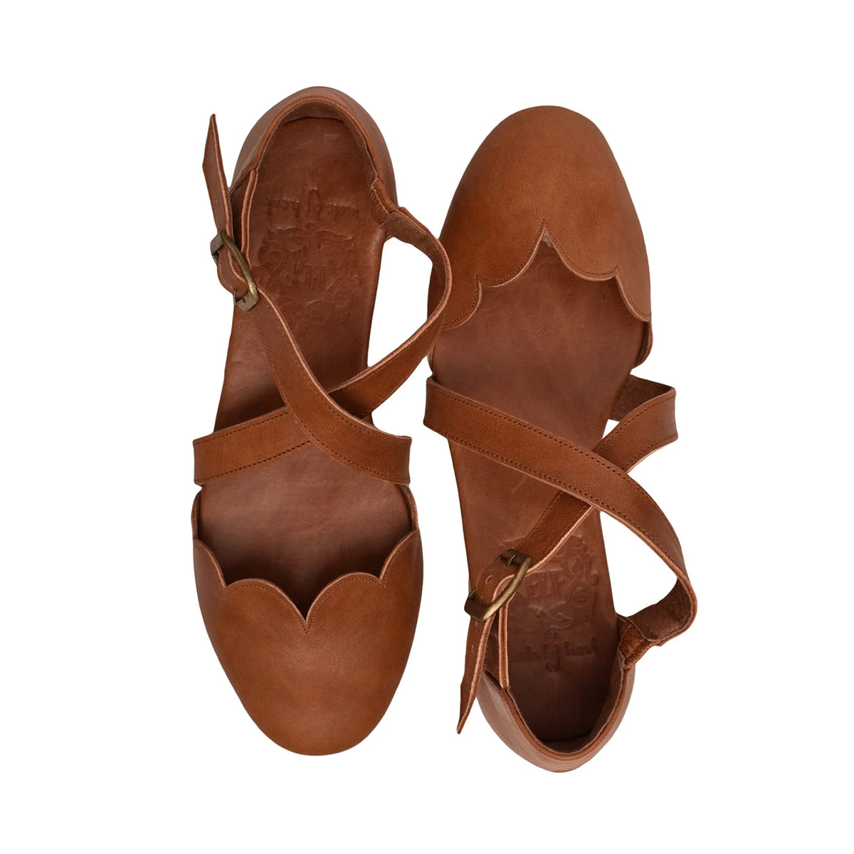 Mangrove Leather Flats In Camel