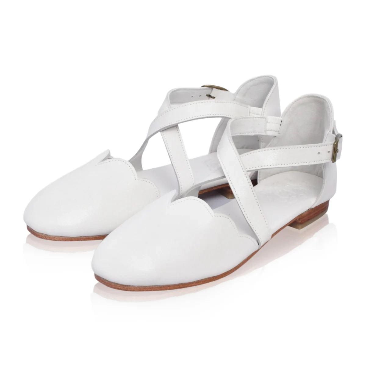 Mangrove Leather Flats In White