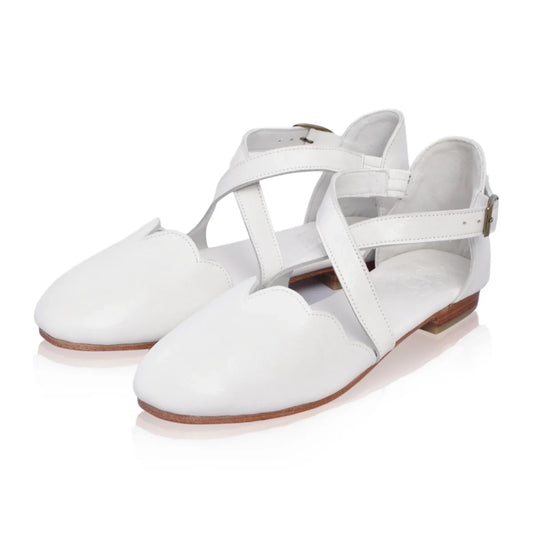 Mangrove Leather Flats In White