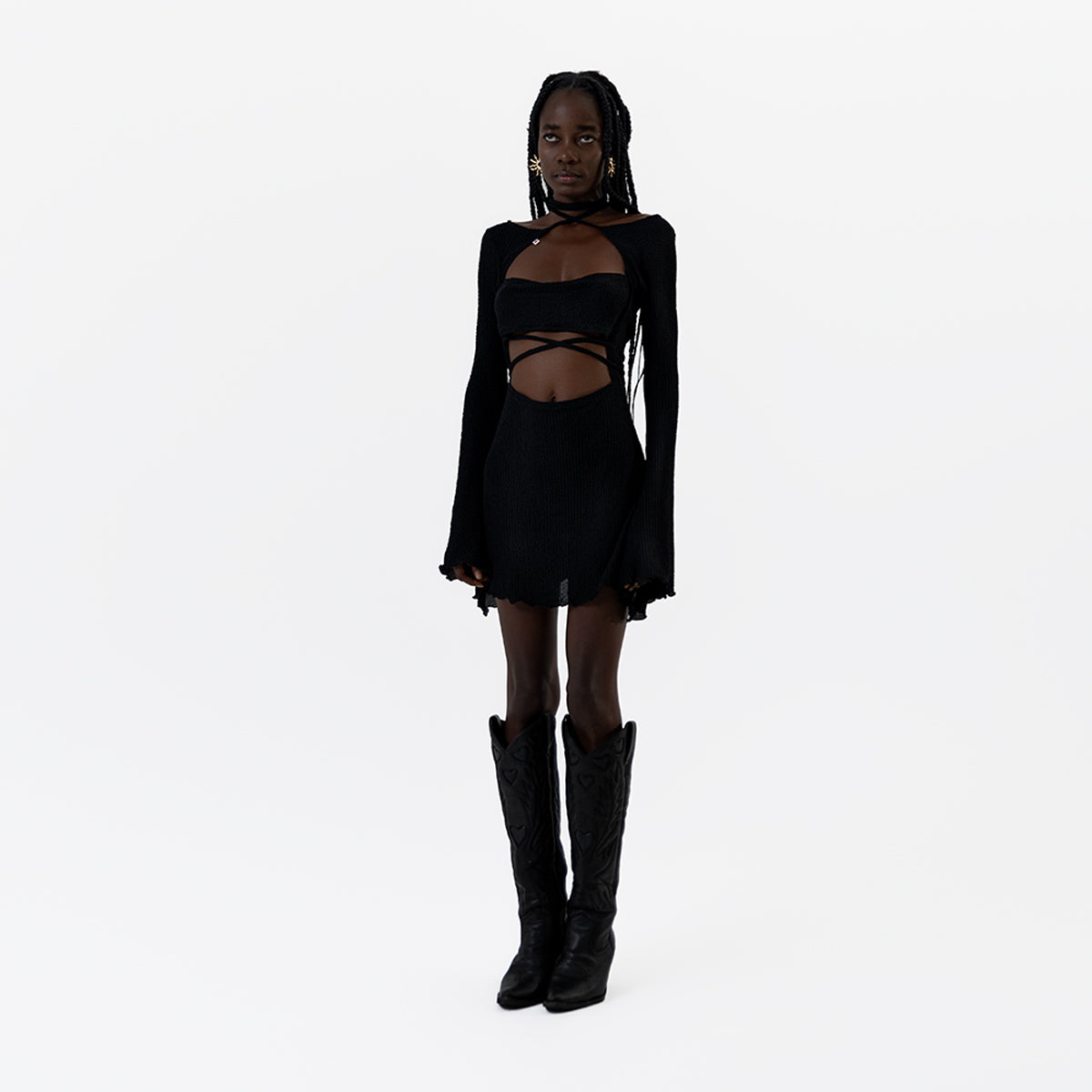 babe black dress Jayne Mini Dress