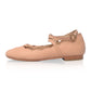 Myrelle Criss-Cross Leather Ballet Flats In Beige