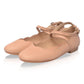 Myrelle Criss-Cross Leather Ballet Flats In Beige
