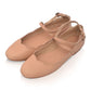 Myrelle Criss-Cross Leather Ballet Flats In Beige