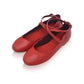 Myrelle Criss-Cross Leather Ballet Flats In Red