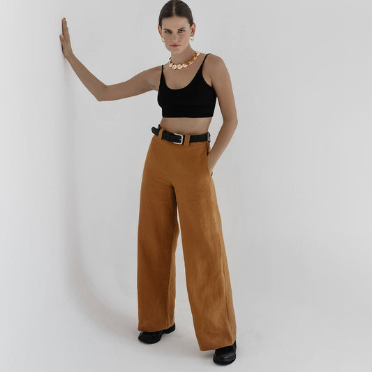 Linen pants cinnamon - hedonist.bali