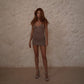 MOANA SHORT DRESS IN CHOCOLATE