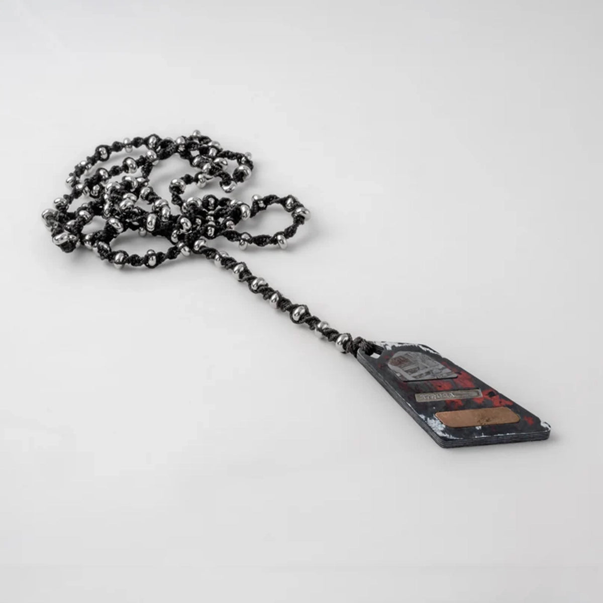 Necklace Asymmetric fused with meteorite Semchan