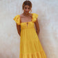 Nymph Bohemian Linen Maxi Dress In Sunglow