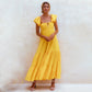 Nymph Bohemian Linen Maxi Dress In Sunglow