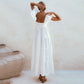 Nymph Bohemian Linen Maxi Dress In White