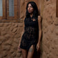 Asian Lace Dress In Black