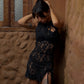 Asian Lace Dress In Black