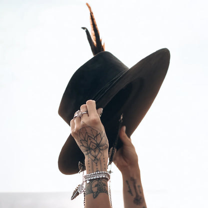 Suede fedora hat