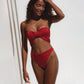 Palmeira Swimwear Set In Red Lava