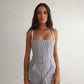 DITA CORSET GREY AND WHITE STRIPES