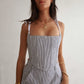 DITA CORSET GREY AND WHITE STRIPES