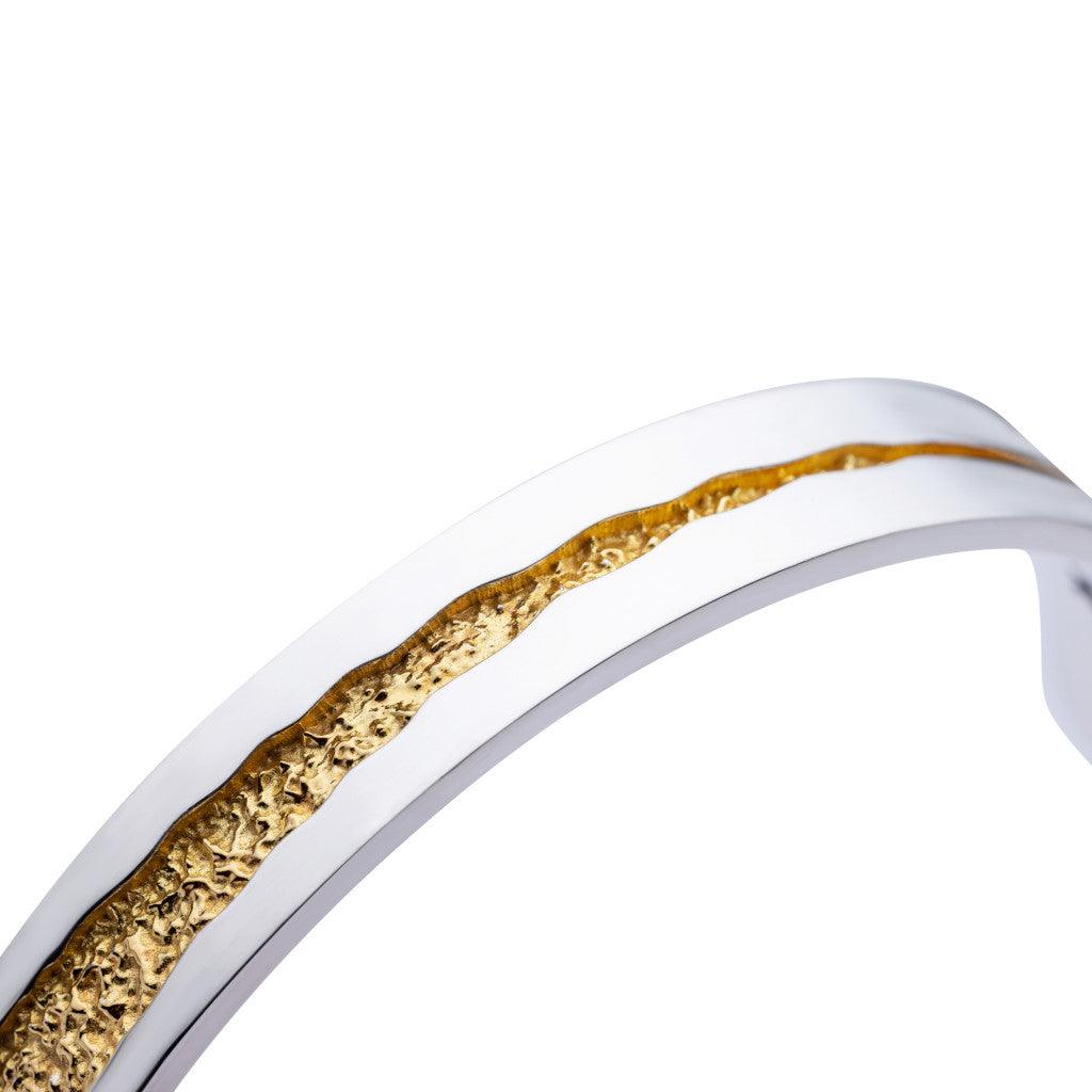 Cuff Bangle - Fracture - 18k Gold Plating - IKKU Jewelry