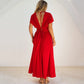 Rafina Goddes Cotton Maxi Dress In Red