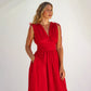 Rafina Goddes Cotton Maxi Dress In Red