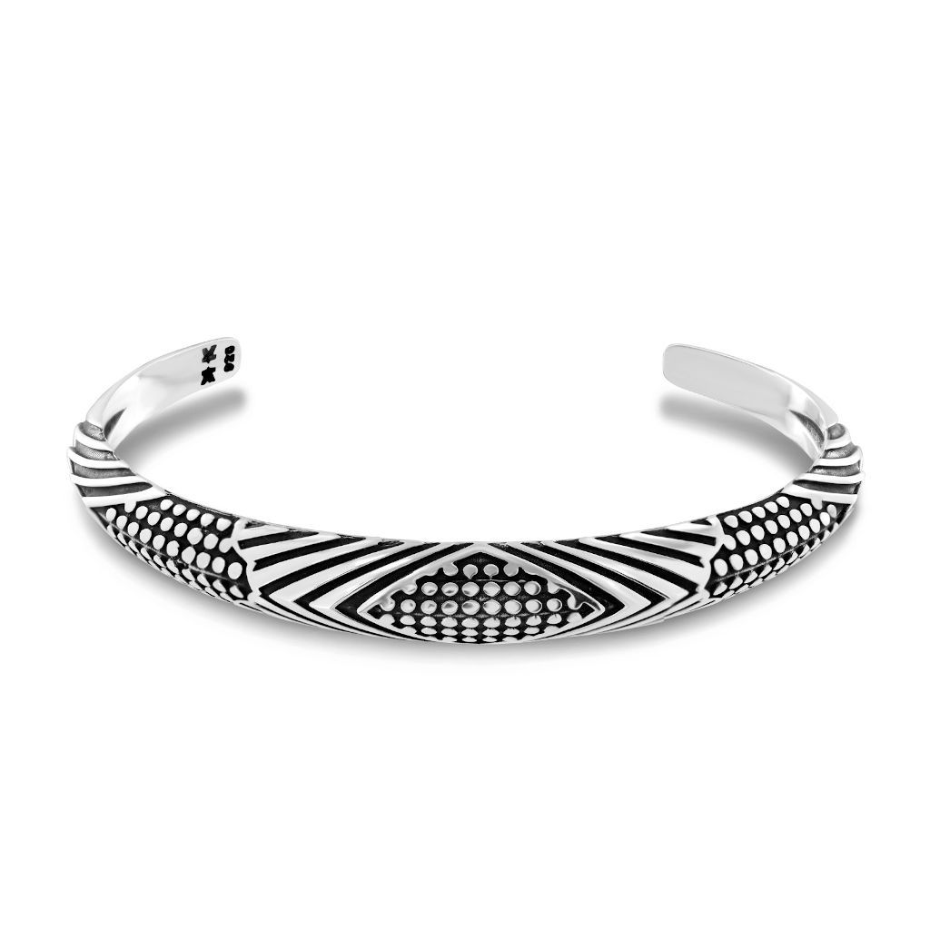 Cuff Bangle - Lines and Dots - IKKU Jewelry