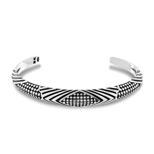 Cuff Bangle - Lines and Dots - IKKU Jewelry