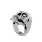 Ring - Skull Faceted White Zircons - IKKU Jewelry