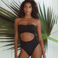San Leo Cut-out One Piece Swimwear In Black