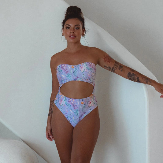 San Leo Cut-out One Piece Swimwear In Botanica