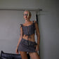 Cotton corset & skirt in grey