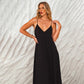 Silky Wind Strappy Maxi Dress In Black