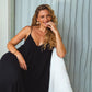 Silky Wind Strappy Maxi Dress In Black