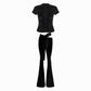 Valkrie Set Tee Pants Belt Black