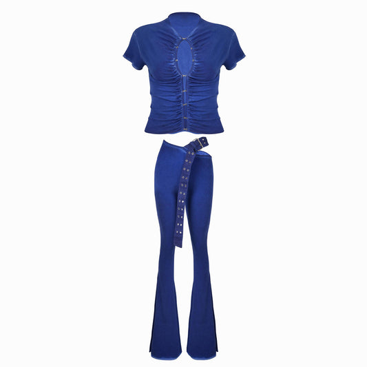 Valkrie Set Tee Pants Belt Denim