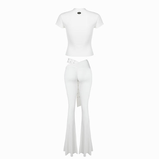Valkrie Set Tee Pants Belt White