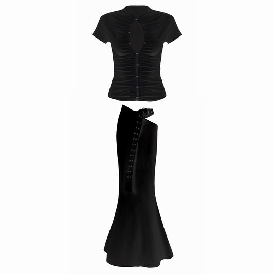 Valkrie Set Tee Skirt Black