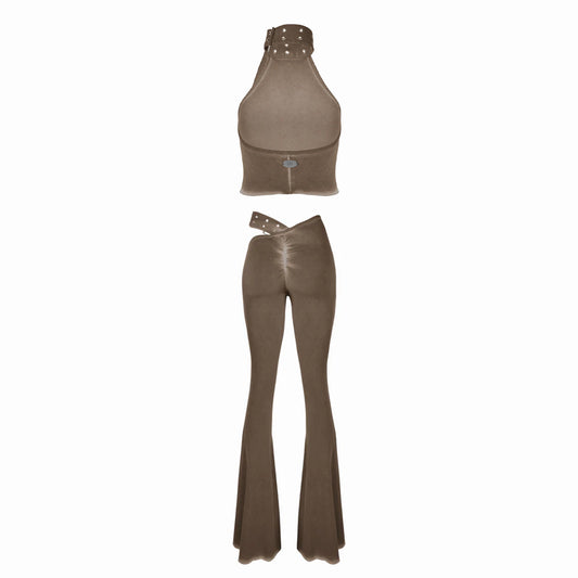 Valkrie Set Top Pants Belt Brown