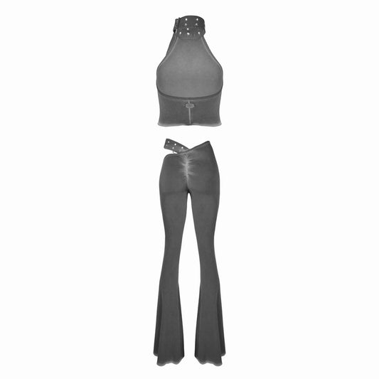 Valkrie Set Top Pants Belt  Grey